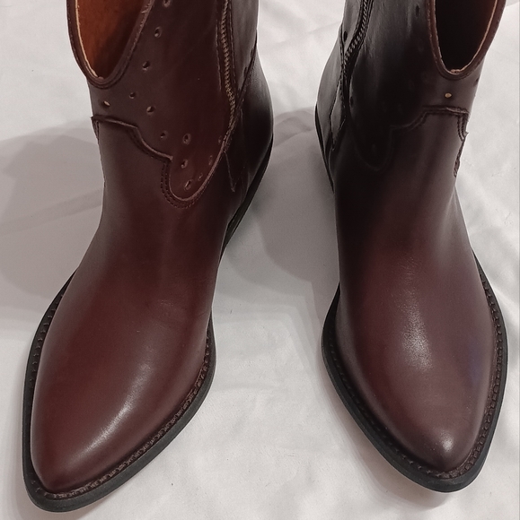 [NWT] [LUCKY BRAND] Chantel X Bootie Brown Leather Ankle Boots - Picture 5 of 8